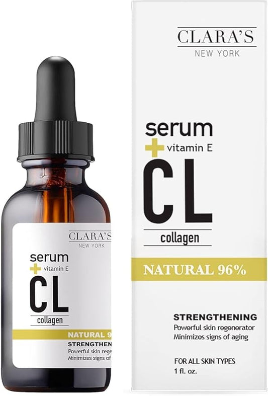 CLARA'S NEW YORK 7X Collagen Facial Serum with Ceramide, Hyaluronic Acid & Vitamin E – Firming, Hydrating, Anti-Aging Face Serum – 30ml / 1 fl oz – Made in USA