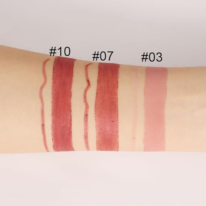 BINGBRUSH 2 IN 1 Lip Liner & Lipstick Makeup Set, Dark Red Matte Metallic Lipliner Set for Black Mature Women Waterproof Long Lasting Gift Set (3Pcs Set04:03#07#10#, 3Pcs)
