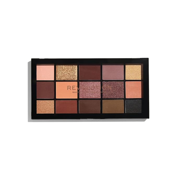 Revolution, Reloaded Eyeshadow Palette, Highly Pigmented, Matte & Shimmer Finishes, 15 Shades, Velvet Rose, 0.58 oz