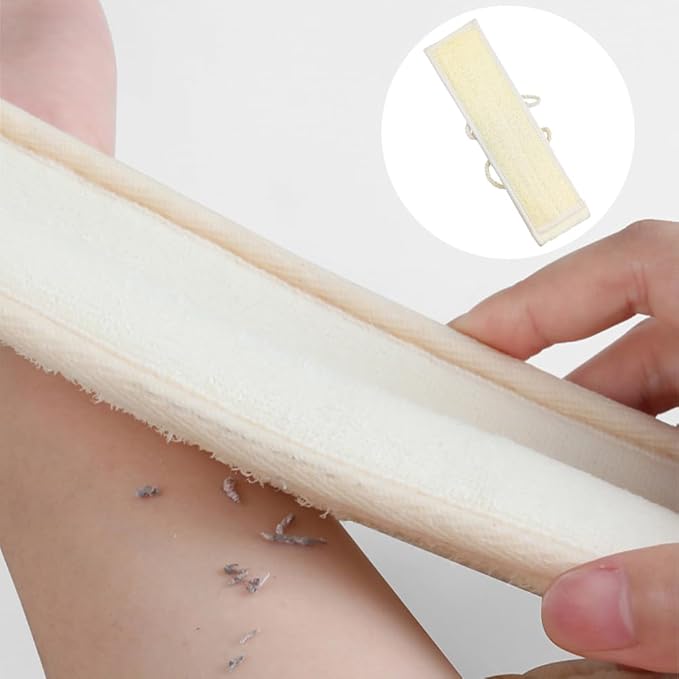 2 Pack Two-Sided Bath & Body Back Scrubber Natural Loofah Sponge Back Exfoliating Scrubber Combo Set Deep Clean & Invigorate Your Skin for Men and Women
