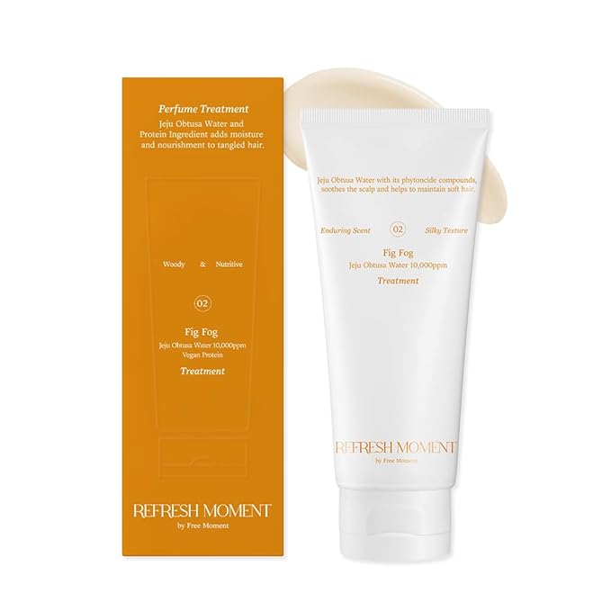 Refresh Moment Perfume Hair Treatment (02 Fig Fog) | Moisturize and Soften Hair | Vegan Conditioner for Oily Hair | Non-Greasy Formula | Fruity-Woody Fragrance | 5.07 fl. oz