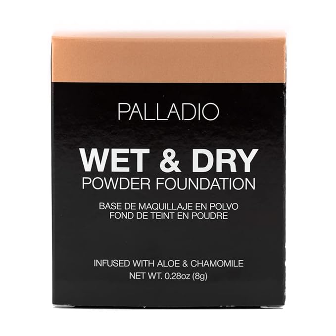 Palladio Dual Wet and Dry Foundation with sponge and Mirror, Squalane Infused, Apply Wet for Maximum Coverage or Dry for Light Finishing and Touchup, Minimizes Fine Line, All day Wear, Ivory Myrrh