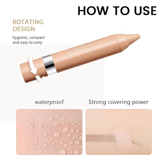 2pcs Light Beige Concealer Crayon Set, Brightening Creamy Under Eye Stick, Sustainable Beauty Makeup (Fair/Light Beige)