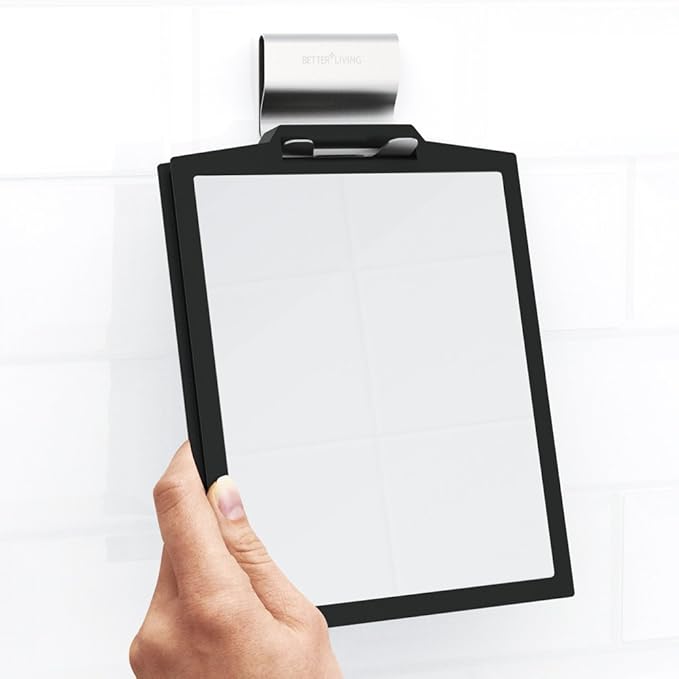 Better Living Products 13546 DOPPIO Double-Sided Shower Mirror, 3X Magnification, Black