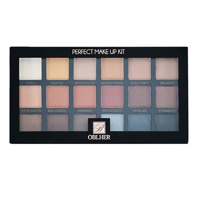 2 Pcs Eyeshadow Palette Pearl Matte Velvet Texture Makeup Pallet 18 Color Suitable for Rock Style Smoky Makeup