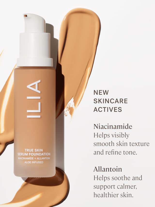 ILIA - True Skin Serum Foundation | Non-comedogenic, Cruelty-Free, Vegan, Weightless Feel, Buildable Coverage, Safe For Sensitive Skin (Molokai SF2.5)