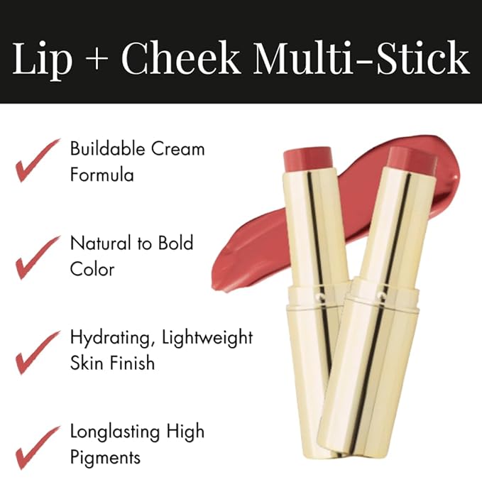 MagicMinerals Intense Cream Blush Stick by Jerome Alexander (CORAL) – 2-in-1 Cheek and Lip Color - Hydrating, Creamy, Buildable, Long-Lasting Color Formula