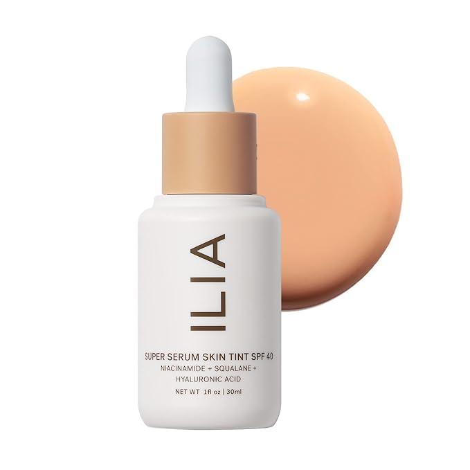 ILIA - Super Serum Skin Tint SPF 40 | Non-Comedogenic, Vegan, Lightweight to Help Against Blue Light, + Pollution while Hydrating, Smoothing, + Refining (Kai ST6.5, 1 fl oz | 30 ml)
