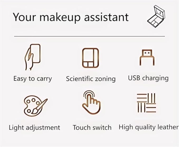 Makeup Case with LED Mirror, Three Color Brightness Adjustable Makeup Mirror, Rechargeable Makeup Mirror, Portable Cosmetic Case, LED Light Jewelry Box (Pink)