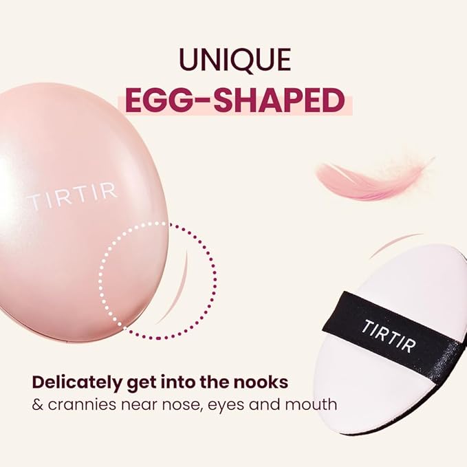 TIRTIR Mask Fit All Cover Pink Cushion Foundation | High Coverage, Semi-Matte Finish, Lightweight, Flawless, Corrects Redness, Korean Cushion, Mini (0.15 oz.), #17C Porcelain