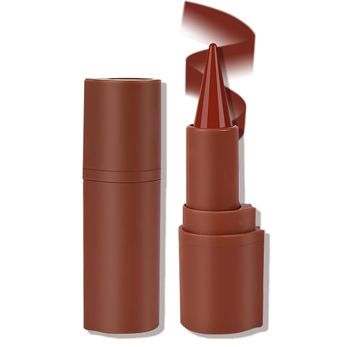 2 in 1 Lip Liner Pencil and Lipstick Lip Combo Set, Matte Nude Black Dark Brown Red Lip Liner, Smooth Creamy Lip Pencil, High Pigmented Non-Smudging Waterproof Long Lasting Lip Makeup 02#