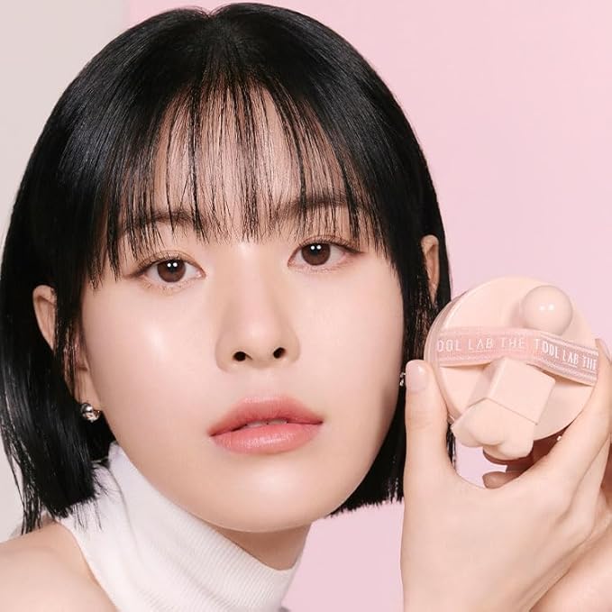 THE TOOL LAB Stamp Skinfit Cushion Foundation & Brush Set｜Glow type, No.23 Natural Beige｜120H Long-Lasting Coverage, Flawless, Ultra Adherence, Glass Glowy Clear Watercolor-Radiance Skin｜SPF 40++, 11g