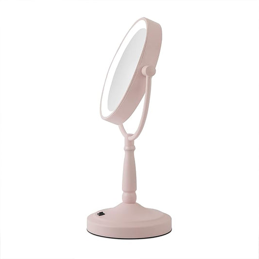Zadro 9" Round LED Makeup Mirror with Lights and Magnification 5&10X/1X AA Battery Operated Swivel Lighted Makeup Mirror