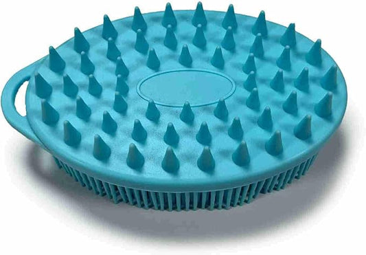 1 Pcs Silicone Bath Brush, Dual-Sided Massage Shower Brush, Suitable for Scrubbing, Suit for Kids & Adults, Household Soft Silicone Bathing Tool, Gentle & Non-Irritating (Purple)