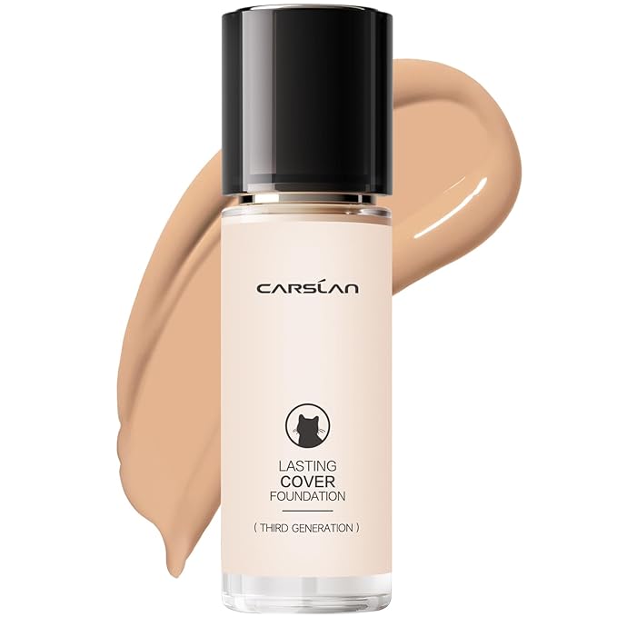 Lasting Cover Foundation, 24H Longlasting Full Coverage Matte Finish Face Makeup, Poreless, Lightweight, Waterproof, Oil Free Liquid Foundation, M01