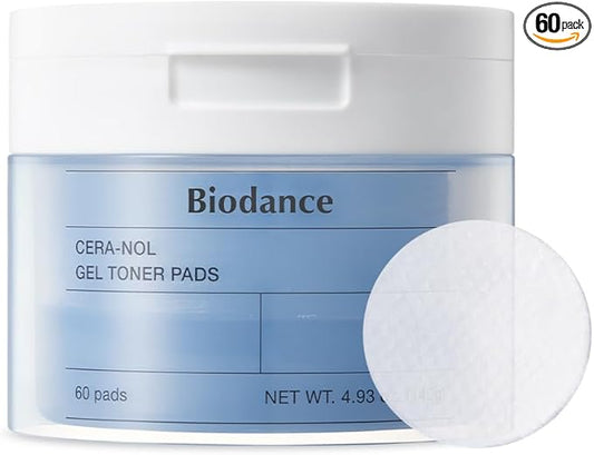 Biodance Cera-nol Gel Toner Pads | Hydrating, Soothing Korean Toner Pads for Sensitive Skin | 4.93 fl.oz.(140g), 60Pads