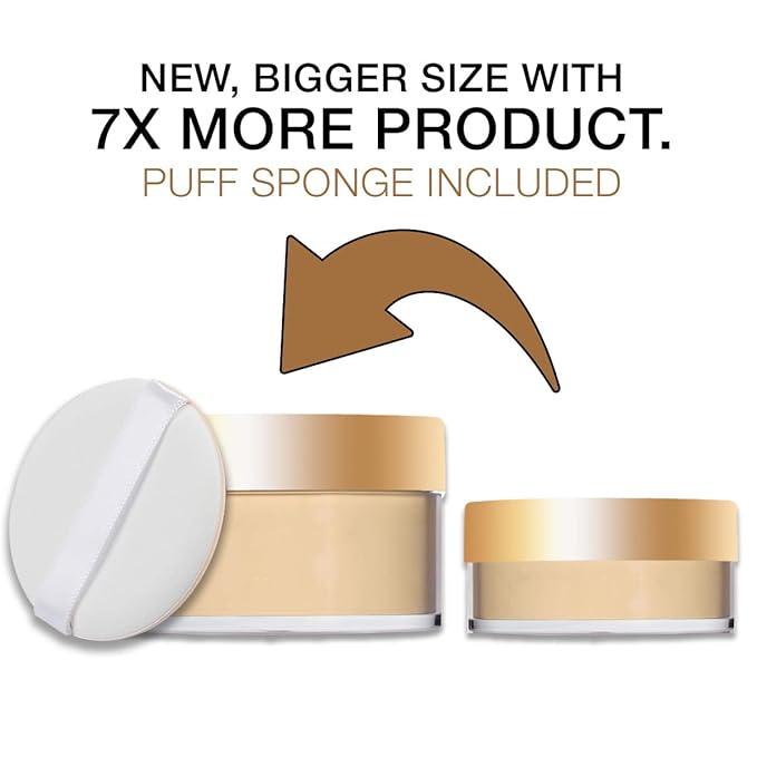 Bellapierre XL Banana Setting Powder | Lightweight Color-Correcting Powder with All Day Makeup Protection | Eliminates Blotchiness and Dark Under-Eye Circles | Talc-Free | Matte Tint - Original - 1 Oz