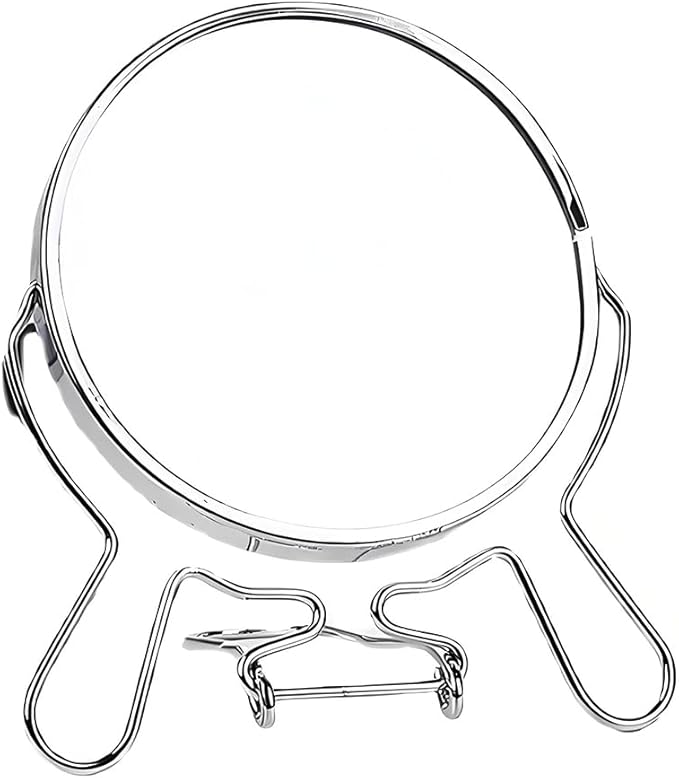 6inch Magnifying Mirror with Stand & Suction Cups, Two-Sided Portable Transparent Rotating Makeup Mirror Friendly Cosmetic Mirror for Handheld Table Wall-Mounted Use