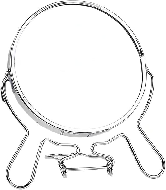 6inch Magnifying Mirror with Stand & Suction Cups, Two-Sided Portable Transparent Rotating Makeup Mirror Friendly Cosmetic Mirror for Handheld Table Wall-Mounted Use