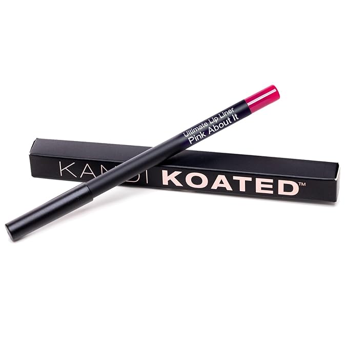 Kandi Koated Edge Lip Liner Pencil [Pink About It] Vegan Lip Liner | Paraben-Free, Cruelty-Free Formula with Vitamin E and C | Beauty & Makeup