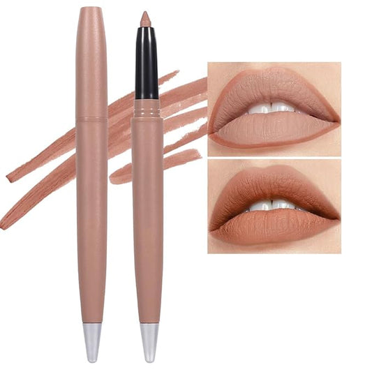 Matt Nude Lipstick Lipliner Lip Crayons Pack Set,Velvet Moisture Smooth Matte Lipstick Pencils,Waterproof&Waterlasting, (04, Pack of 1)