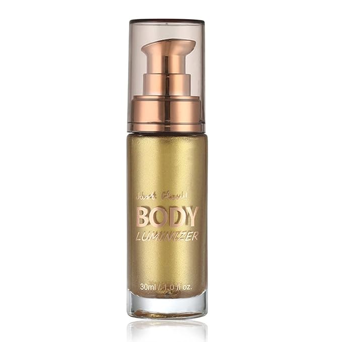 MAEPEOR Body Luminizer 6 Colors Waterproof Smooth Shimmer Face Body Glow Illuminator Non-sticky Liquid Body Highlight Illuminator (30 ML, 02 Metallic Gold)