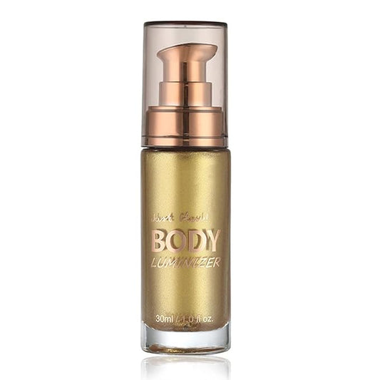 MAEPEOR Body Luminizer 6 Colors Waterproof Smooth Shimmer Face Body Glow Illuminator Non-sticky Liquid Body Highlight Illuminator (30 ML, 02 Metallic Gold)