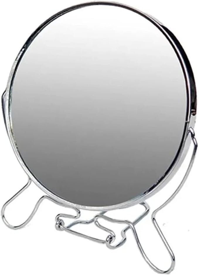 6inch Magnifying Mirror with Stand & Suction Cups, Two-Sided Portable Transparent Rotating Makeup Mirror Friendly Cosmetic Mirror for Handheld Table Wall-Mounted Use