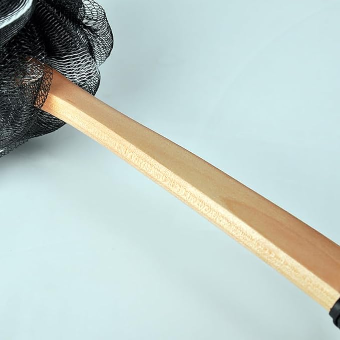 2 Pcs Back Scrubber Shower Loofah Puff Back Bath Sponge Exfoliating Shower Sponge Shower Skin Brush Body Scrubbing Sponge with Long Wooden Handle