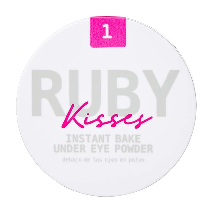 Ruby Kisses Instant Bake Undereye Powder - Vegan, Cruelty Free Powder for Brightening Eyes and Smudge-Free Makeup (Translucent)