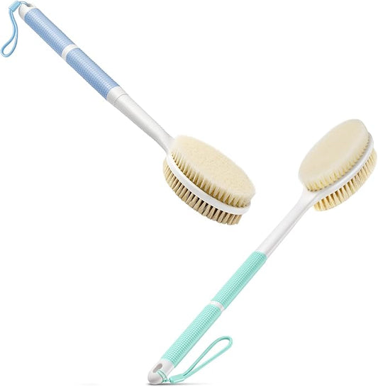19'' Body Brush with Detachable Brush Head & 17''Back Scrubber for Shower