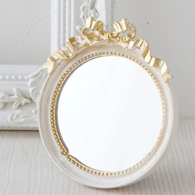 1pc European Style Single Side Mirror Resin Antique at White