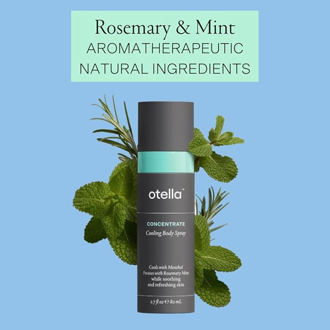Cooling Body Spray with Menthol and Aromatherapy Rosemary Mint Scent to help you Concentrate, 2.7 oz. | Anytime Immediate Heat Relief | TSA Approved | Gluten Free | Vegan | Paraben Free