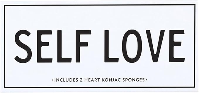 Balla Sleep + Spa Self Love Heart Konjac Root Facial Sponges for Gentle Face Cleansing and Exfoiliation, Charcoal and Pink Clay
