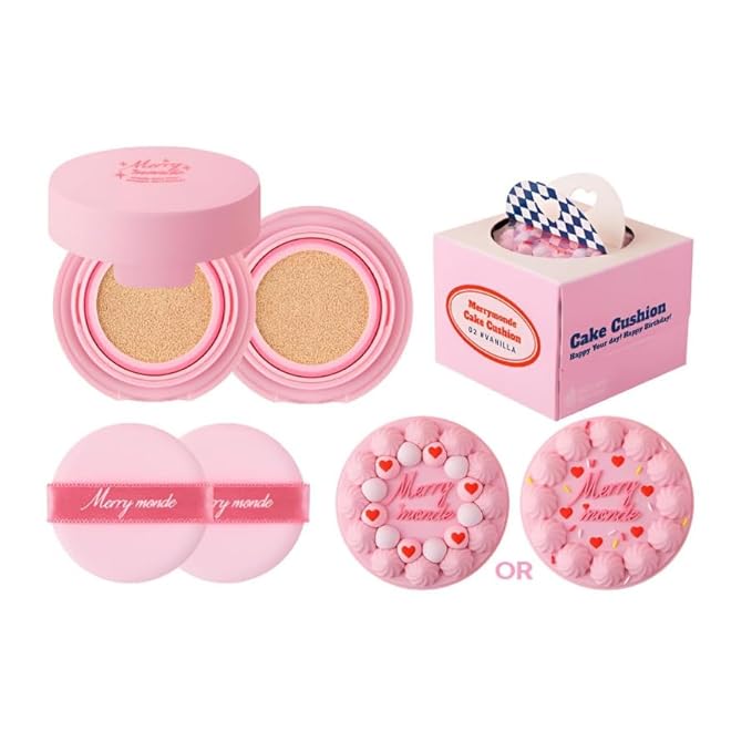 Happy Your Day Cushion, SPF40 PA++, Full Coverage, Pore Blurring, Hydrating Makeup, Korean Cushion Foundation with – Includes Puff & Refill (02 Vanilla, 1 Count)