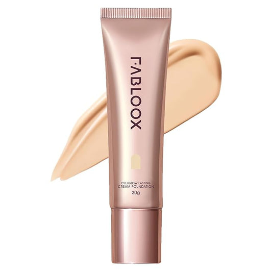 Cellglow Lasting Cream Foundation Makeup, For light fair medium skin with Buildable Medium to Full Coverage, Skincare Makeup Hybrid, Lightweight and Nourishing Formula, Radiant Finish, Vegan