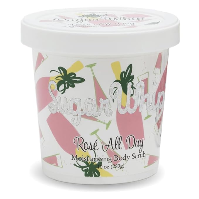 Primal Elements Sugar Scrub, Exfoliating Sugar Whip, Body Cleanser & Moisturizer, Rose All Day, 10 oz Package