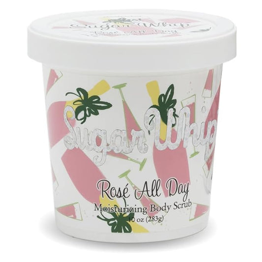 Primal Elements Sugar Scrub, Exfoliating Sugar Whip, Body Cleanser & Moisturizer, Rose All Day, 10 oz Package
