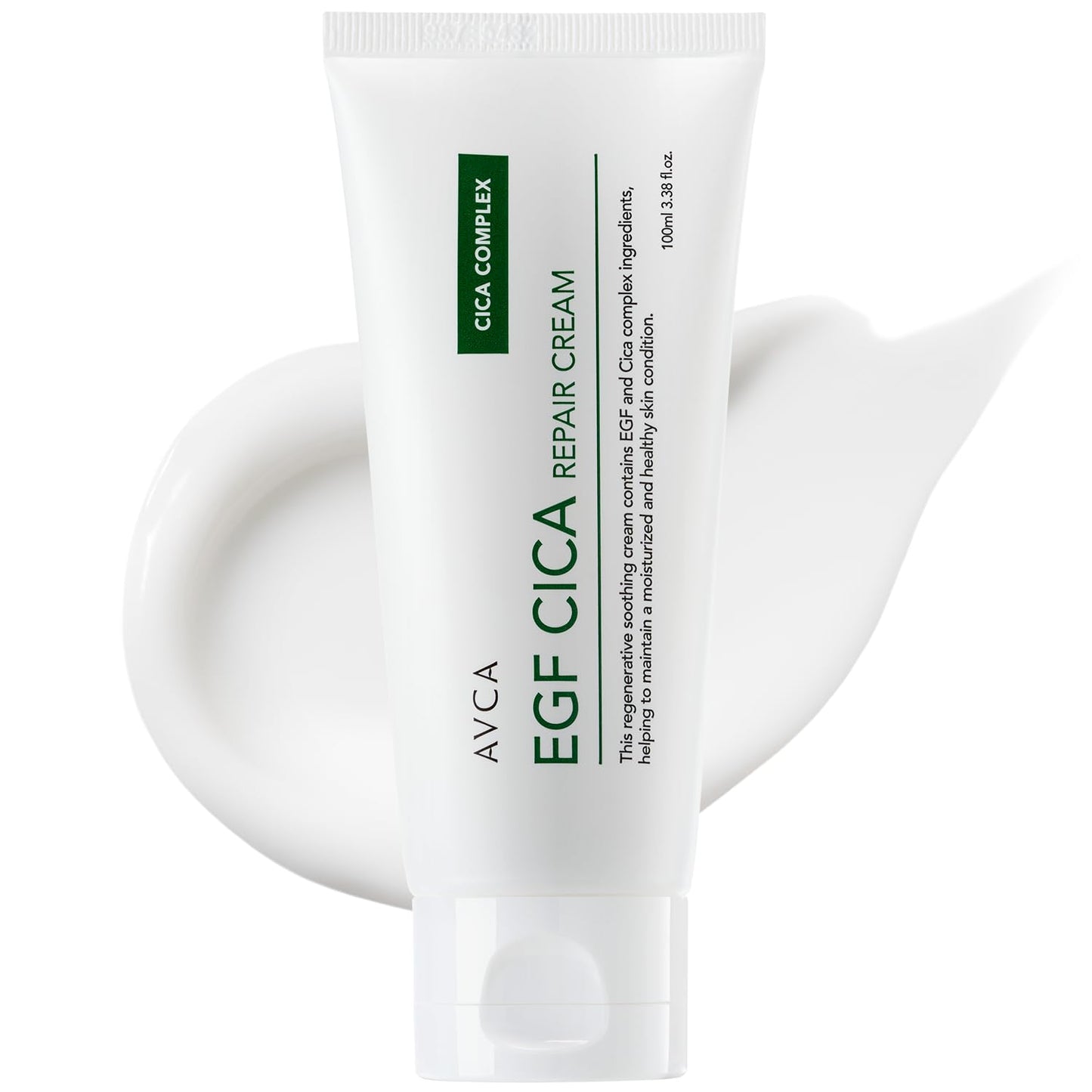 AVCA EGF Cica Repair Cream for Sensitive Skin, Redness Relief, and Hydration 100ml/3.38fl. oz.