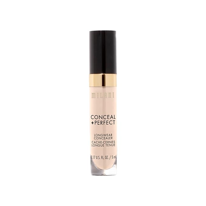 Milani Conceal + Perfect Longwear Concealer - Pure Ivory (0.17 Fl. Oz.) Vegan, Cruelty-Free Liquid Concealer - Cover Dark Circles, Blemishes & Skin Imperfections for Long-Lasting Wear