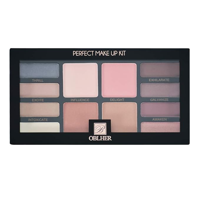 2Pcs Makeup 8-Earth-Color Eyeshadow Palette Velvet Matte and Fine Pearls Combined with 1 Color Powder 2 Blush 1 Micro Coffee Face Highlighter Powder a Combination of Cold and Warm Colors