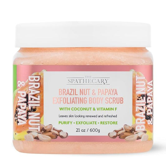 Body Scrub, Exfoliating-Nourishing-Refreshing-Smoothing Body Care 21 oz. (21 oz, Brazil Nut & Papaya)