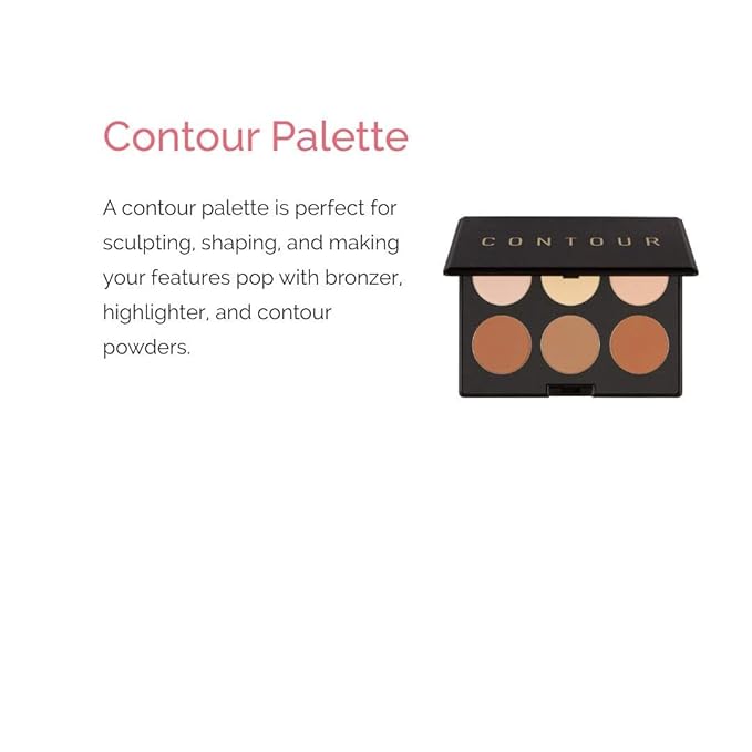 Elizabeth Mott Bronzer Contour Palette with Highlighting Powder – 6 Blendable Shades for Natural Glow – Long-Lasting, Lightweight, Cruelty-Free & Paraben-Free Makeup Contouring Kit for All Skin Tones