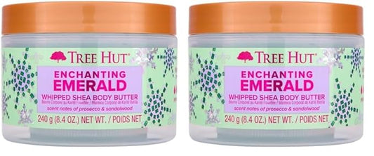 Tree Hut Enchanting Emerald Whipped Shea Body Butter | Long-lasting Hydration Leaves Skin Feeling Soft & Moisturized | Limited Edition Holiday | 8.4 fl oz. (Pack of 2)