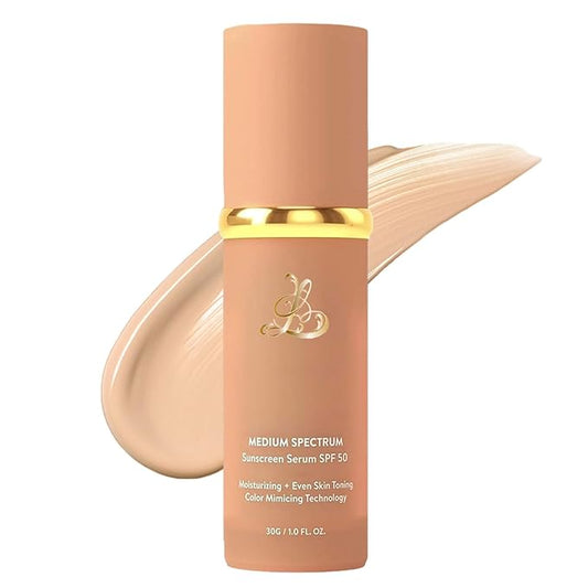 Foundation 4 in 1 - Medium Spectrum with SPF 50+ Inspired, Hydrating Color Changing Foundation Makeup Liquid - Longwearing & Waterproof for Sport, Dancing (Natural Color)