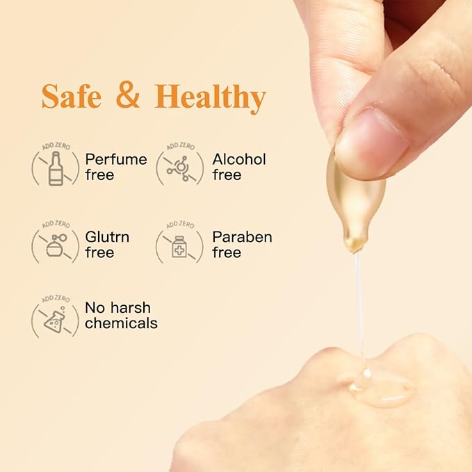 HKH Vitamin C Serum For Face, Anti-Aging Vit C with Vitamin E Serum Capsules, Evens Skin Tone & Reduces Wrinkles, 48 Travel Size Skincare Capsules for Smooth, Hydrated & Firmed Skin