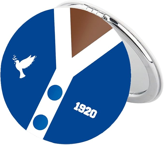 BEKECH F Women Compact Mirror Blue and White Dove Gift Sorority Makeup Mirror Sisterhood Gift