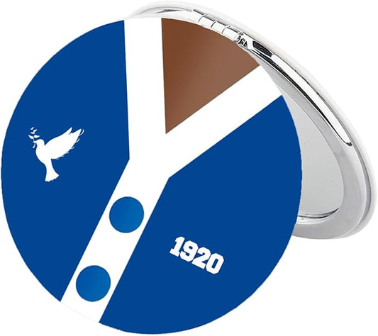 BEKECH F Women Compact Mirror Blue and White Dove Gift Sorority Makeup Mirror Sisterhood Gift