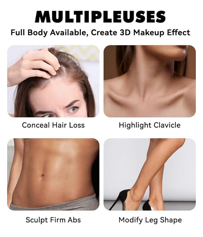 3 Pcs Face Contour Sticks Set - Shades with Highlighter & Blush Sculpted Complexion Wand - Long Lasting Natural Buildable Highlighters & Contouring Bronzer (02, 03, 04)