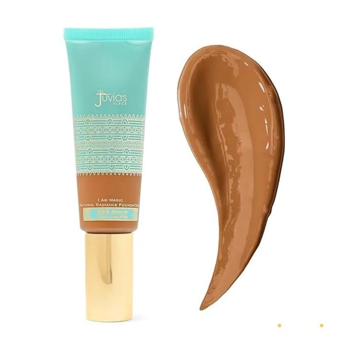 Juvia's Place I Am Magic Natural Radiance Foundation - 345Guinea - Full Coverage Liquid Foundation Makeup for Dry, Mature, Aging, and Combination Skin - Lightweight Longwear Base with Radiant Finish